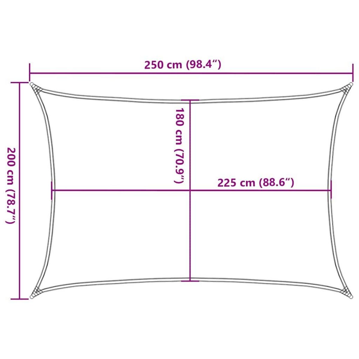 VIDAXL Voile d'ombrage 160 g/m^2 Blanc 2x2,5 m PEHD
