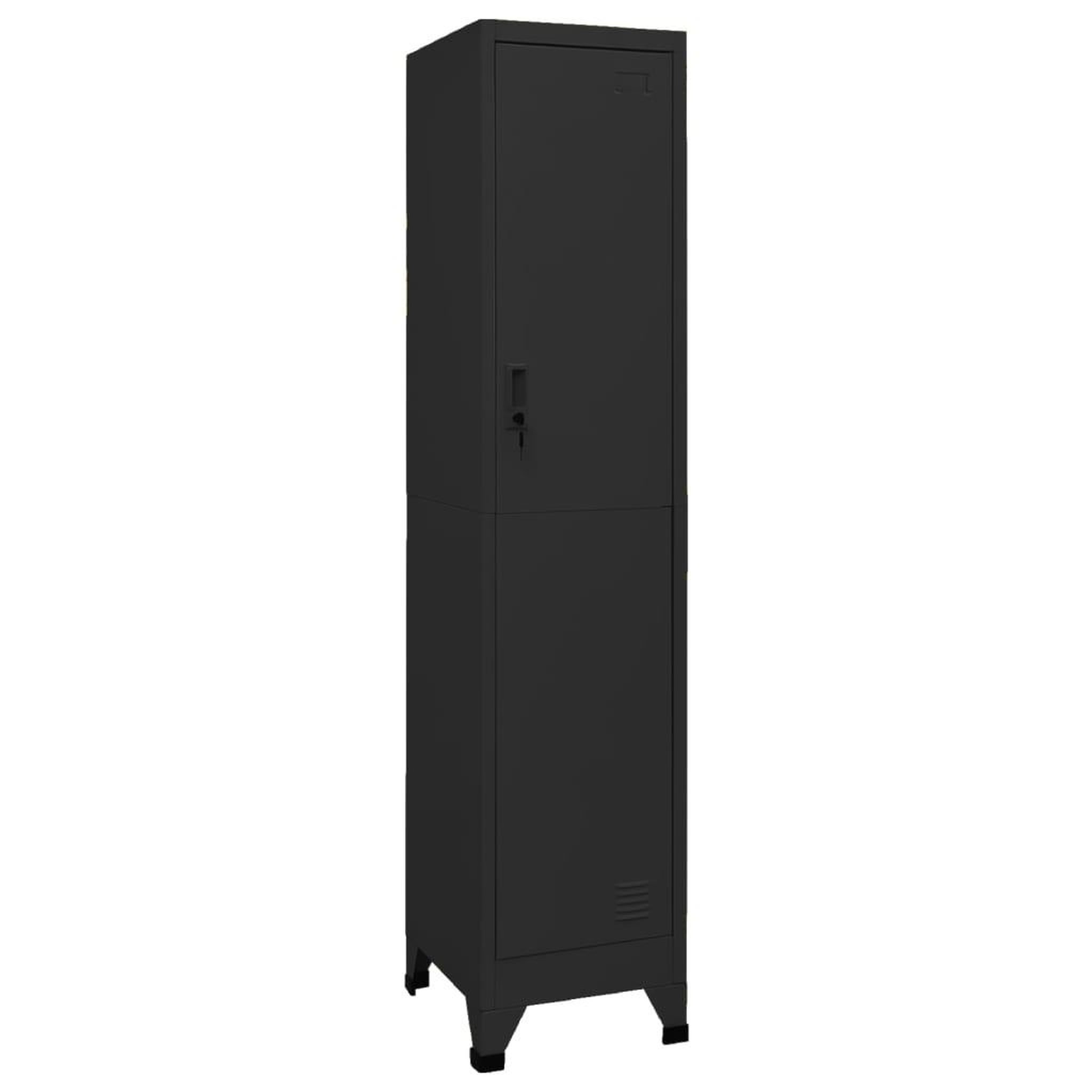 Voir la diapositive 1 : VIDAXL Armoire a casiers Noir 38x45x180 cm Acier
