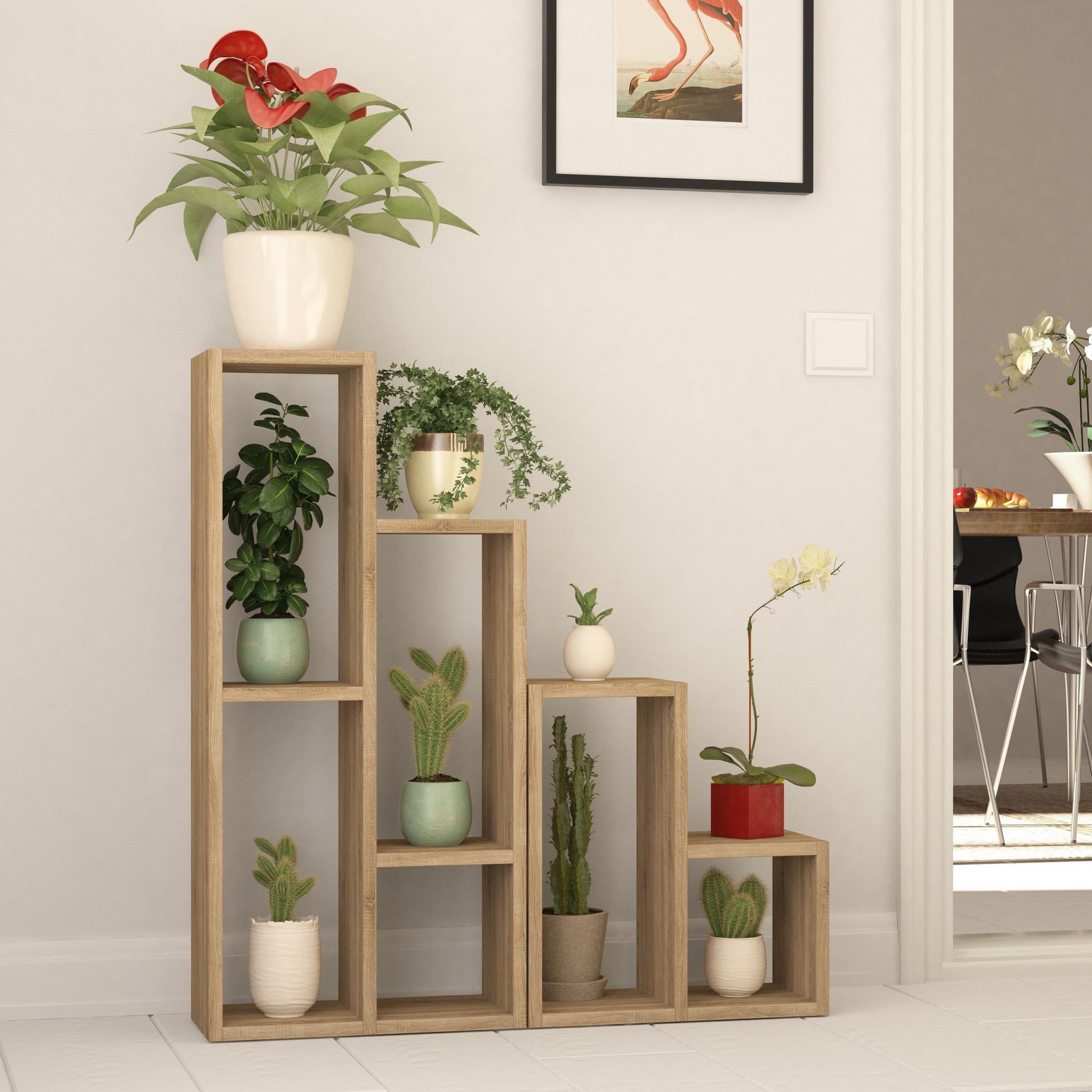 Voir la diapositive 2 : Habitat et Jardin Bibliothèque en bois  sule  - 42 x 20 x 89 cm - chêne