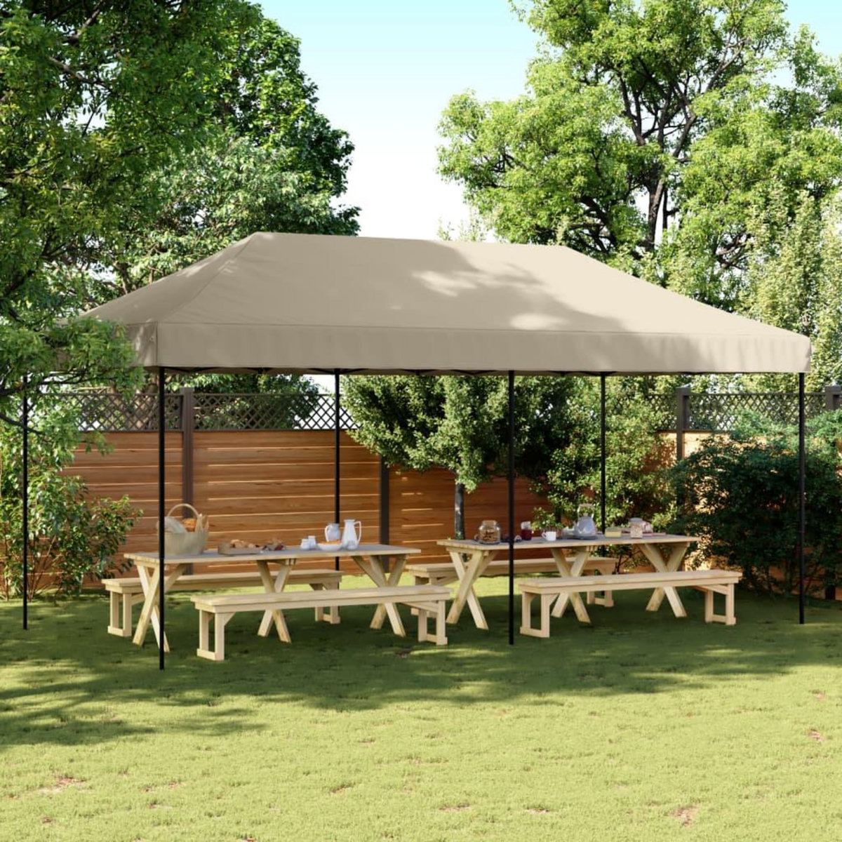 VIDAXL Tente de reception pliable escamotable taupe 580x292x315 cm