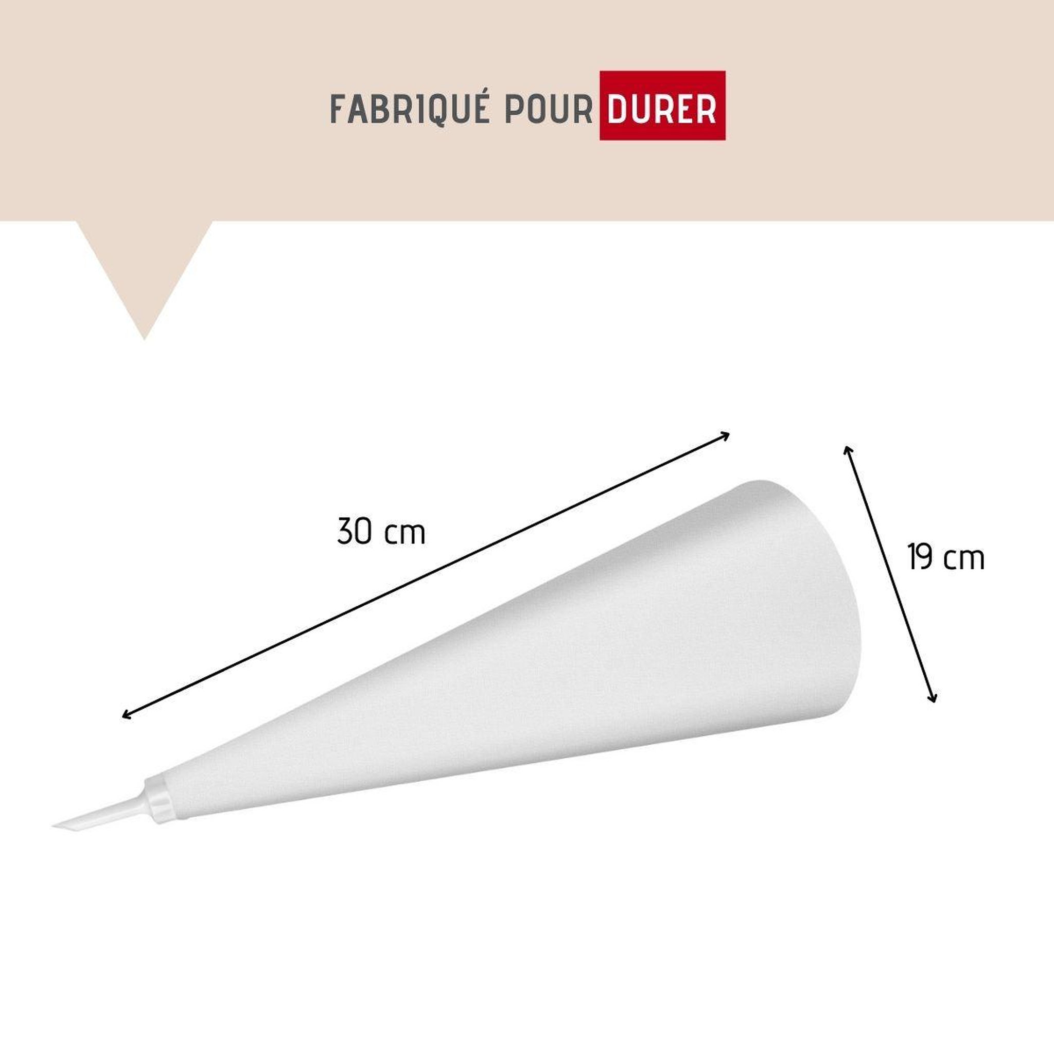 Voir la diapositive 3 : FM PROFESSIONAL Poche à douille en coton et 4 douilles en plastique 30 cm fm professional pâtisserie