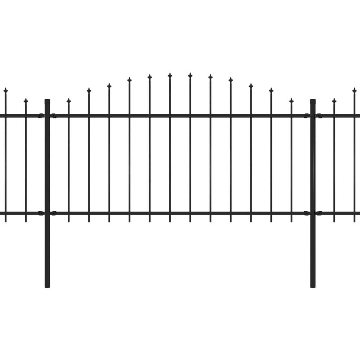 VIDAXL Cloture de jardin a dessus en lance Acier (1,25-1,5)x15,3m Noir