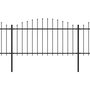 Voir la diapositive 2 : VIDAXL Cloture de jardin a dessus en lance Acier (1,25-1,5)x15,3m Noir