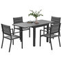 Voir la diapositive 1 : OUTSUNNY Ensemble salon de jardin 4 personnes 5 pièces table manger extensible anthracite