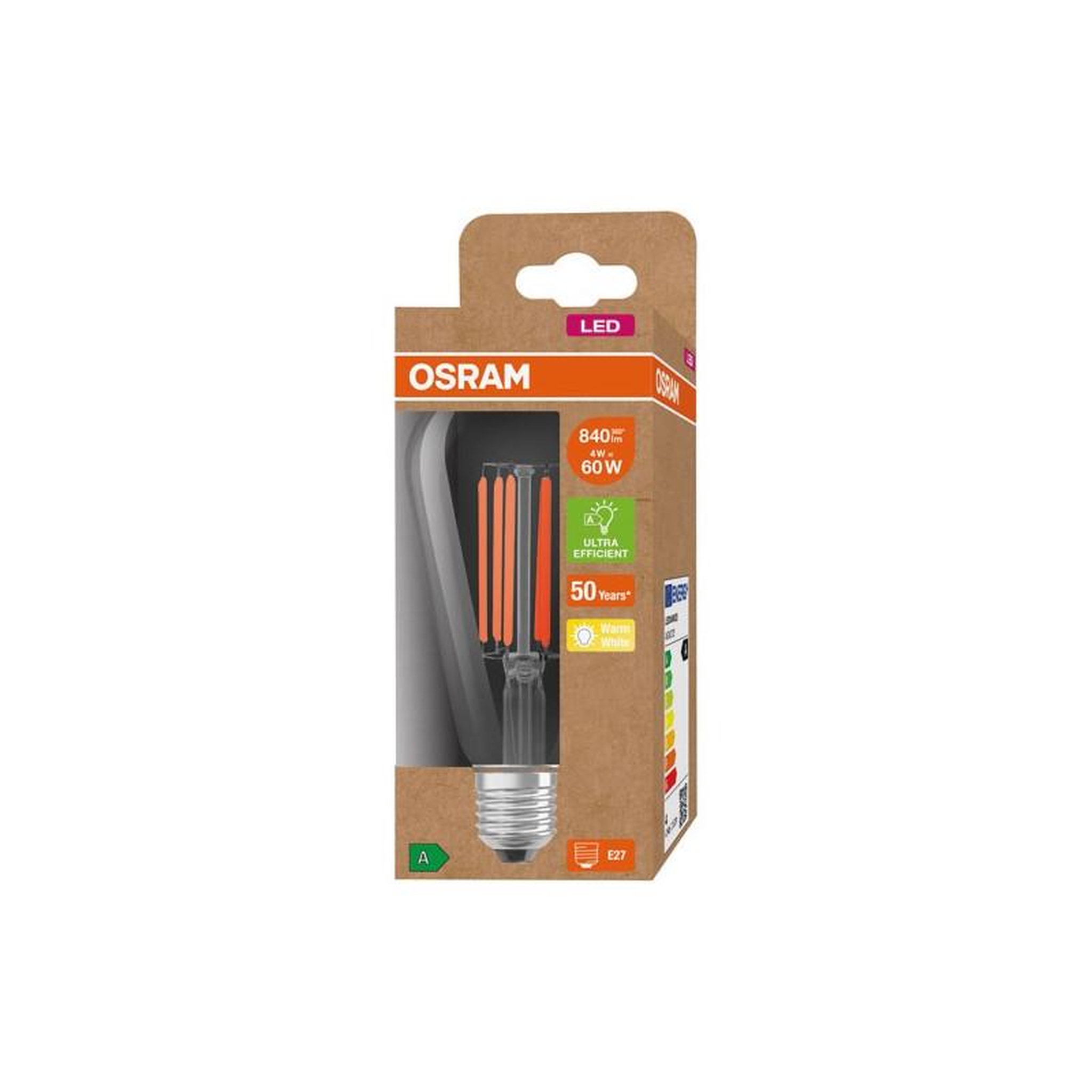 Osram LED EDISON CLAIR CL A 4W E27 BLC CHAUD OSRAM - 4099854009693