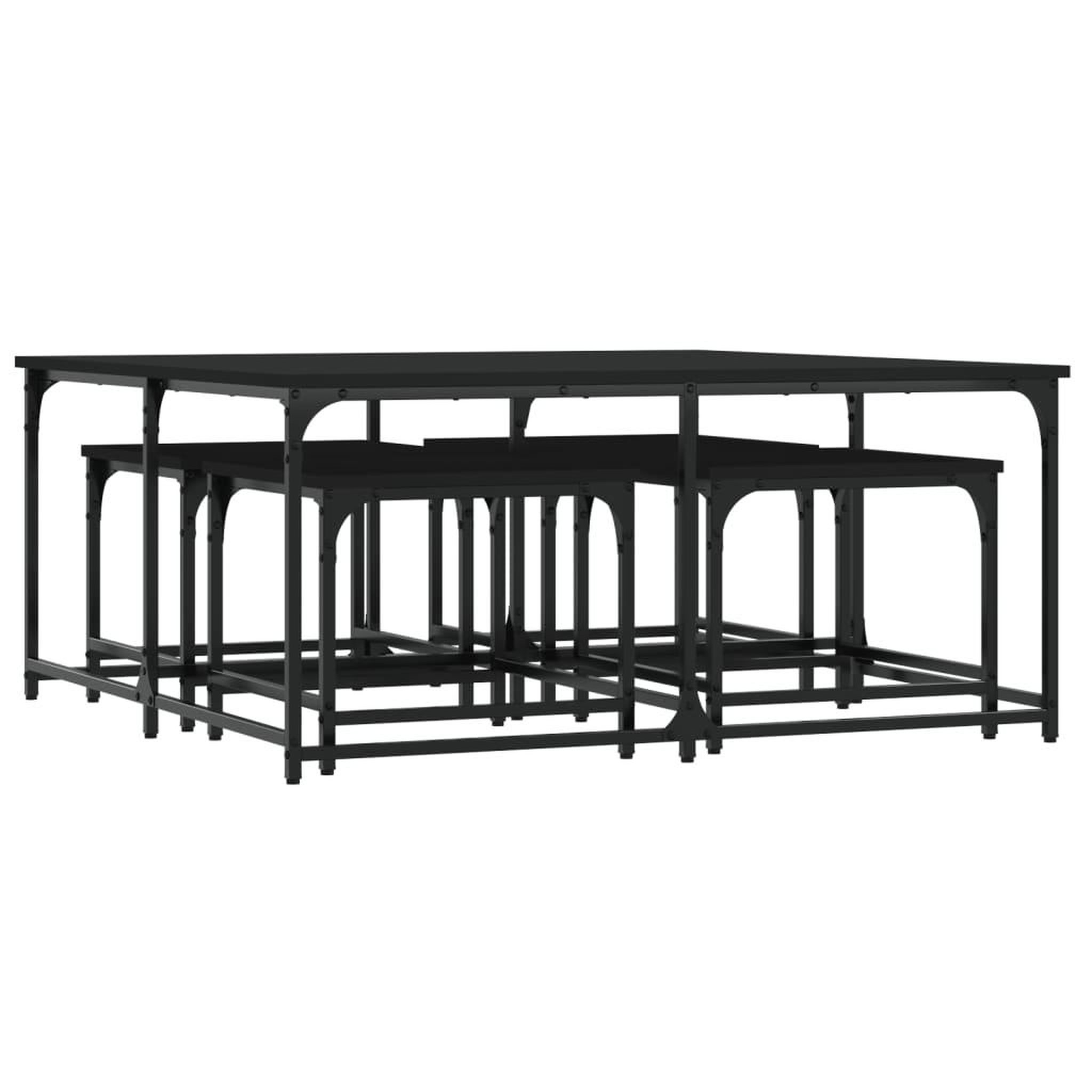 Voir la diapositive 5 : VIDAXL Tables basses gigognes 5 pcs noir bois d'ingenierie