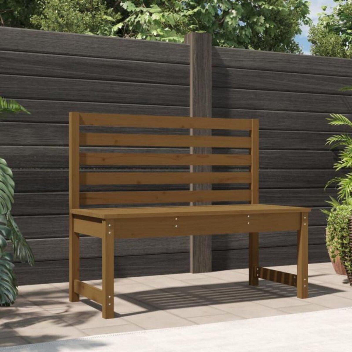VIDAXL Banc de jardin marron miel 109 cm bois de pin massif