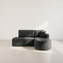 Voir la diapositive 5 : BEST MOBILIER Miro - canapé d'angle droit 4 places convertible avec coffre en velours texturé