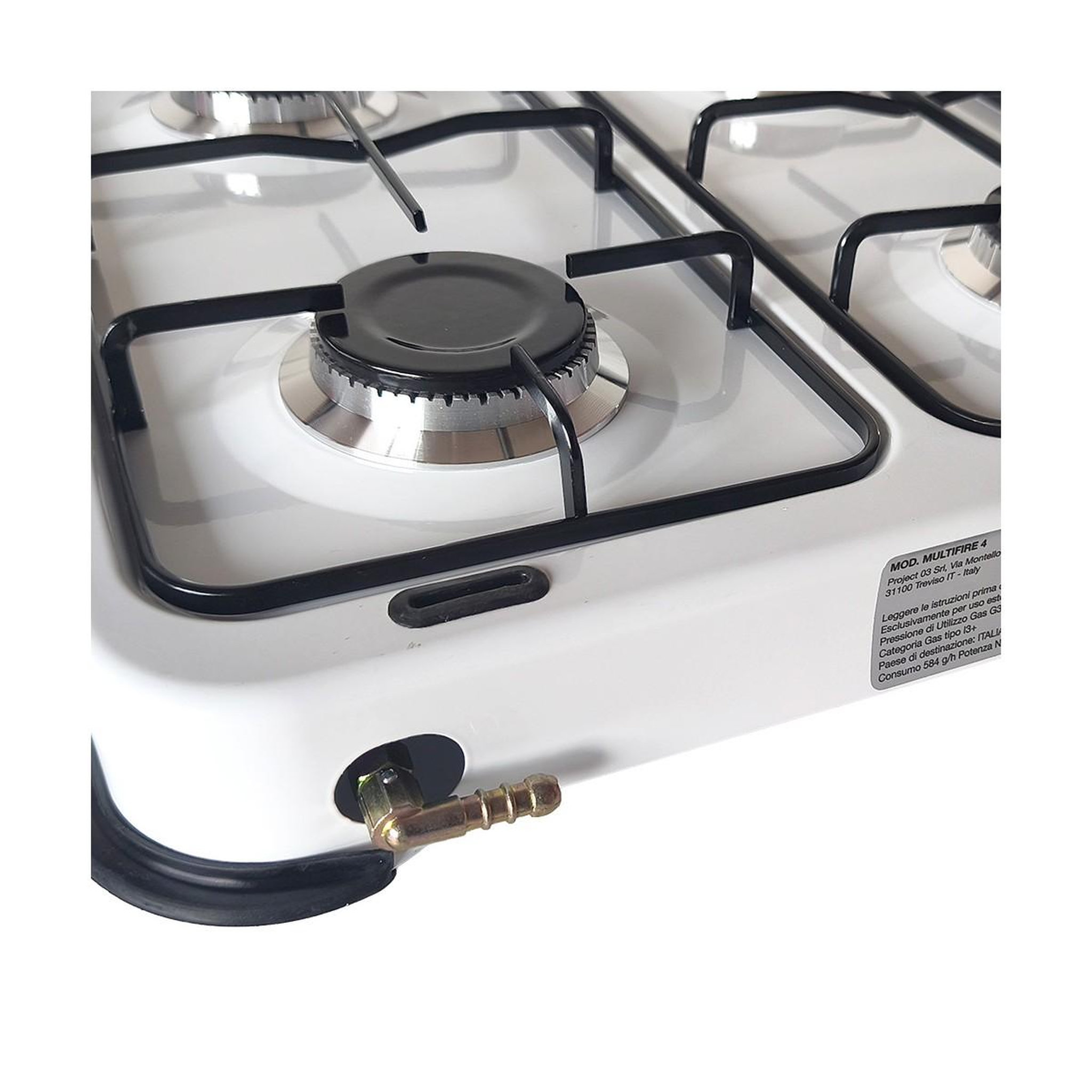 Voir la diapositive 4 : INTEC Plaque de cuisson gaz 4 feux 8000W Réchaud à gaz portable Blanc Gaz Butane ou Propane Bruleurs grille Acier amovibles INTEC
