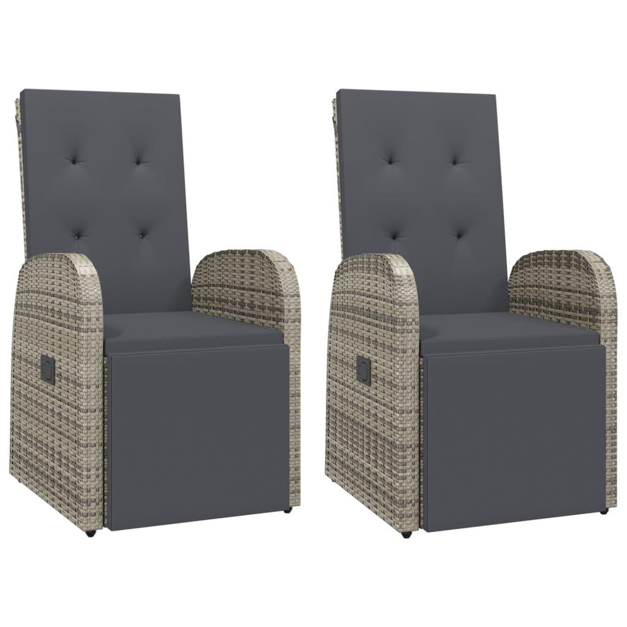 Voir la diapositive 4 : VIDAXL Ensemble a manger de jardin 3 pcs coussins gris resine tressee