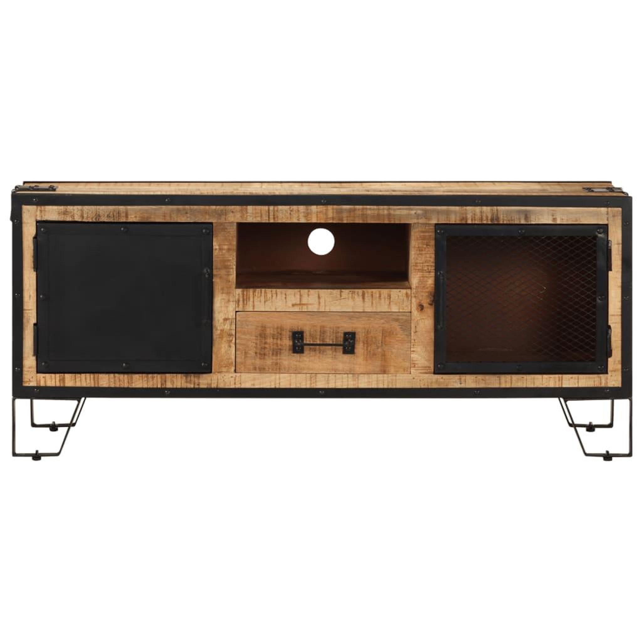 Voir la diapositive 4 : VIDAXL Meuble tv 110x31x46 cm bois de manguier brut