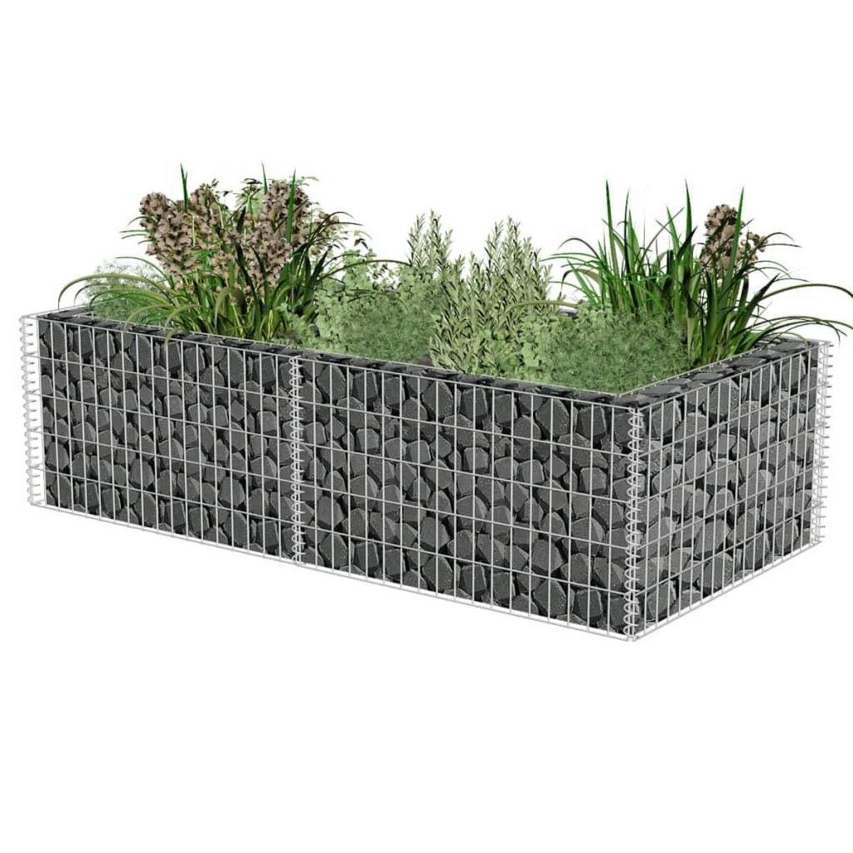 VIDAXL Jardiniere a gabion Acier galvanise 180 x 90 x 50 cm