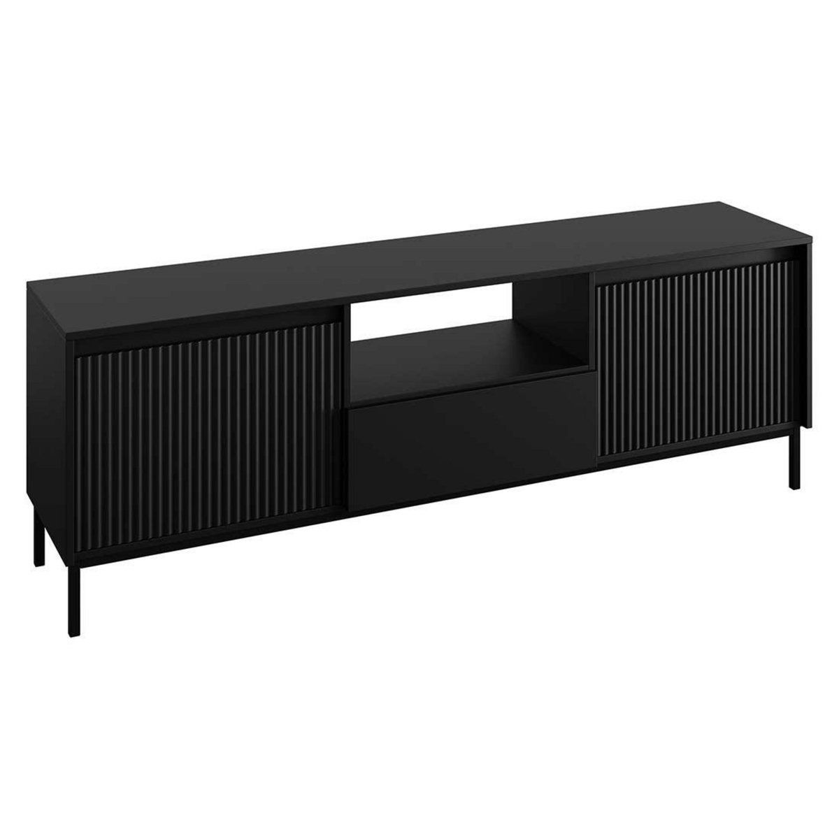BEST MOBILIER Girona - meuble tv ouvert - noir - 174 cm