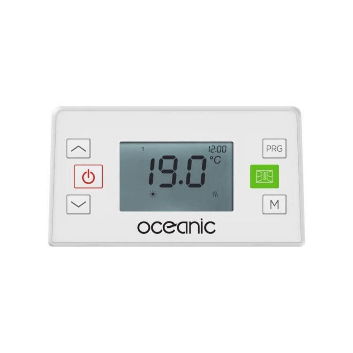 OCEANIC Radiateur électrique fixe a inertie seche céramique 1000W OCEANIC Rubis - Design galbé - Blanc - NF