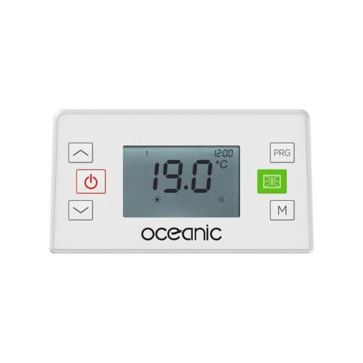 OCEANIC Radiateur électrique fixe a inertie seche céramique 1000W OCEANIC Rubis - Design galbé - Blanc - NF