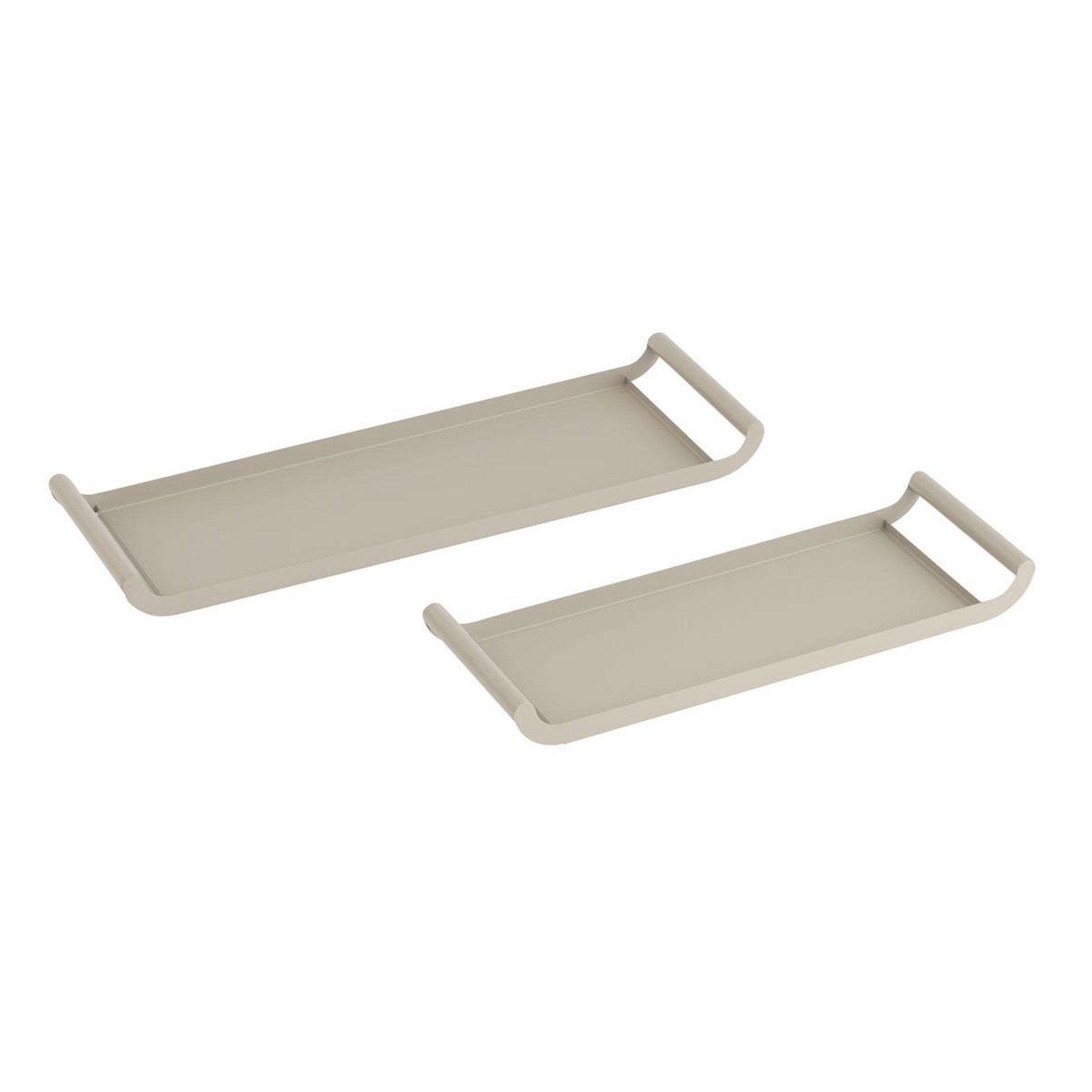J-LINE Lot de 2 plateaux en métal  weldon  50cm gris