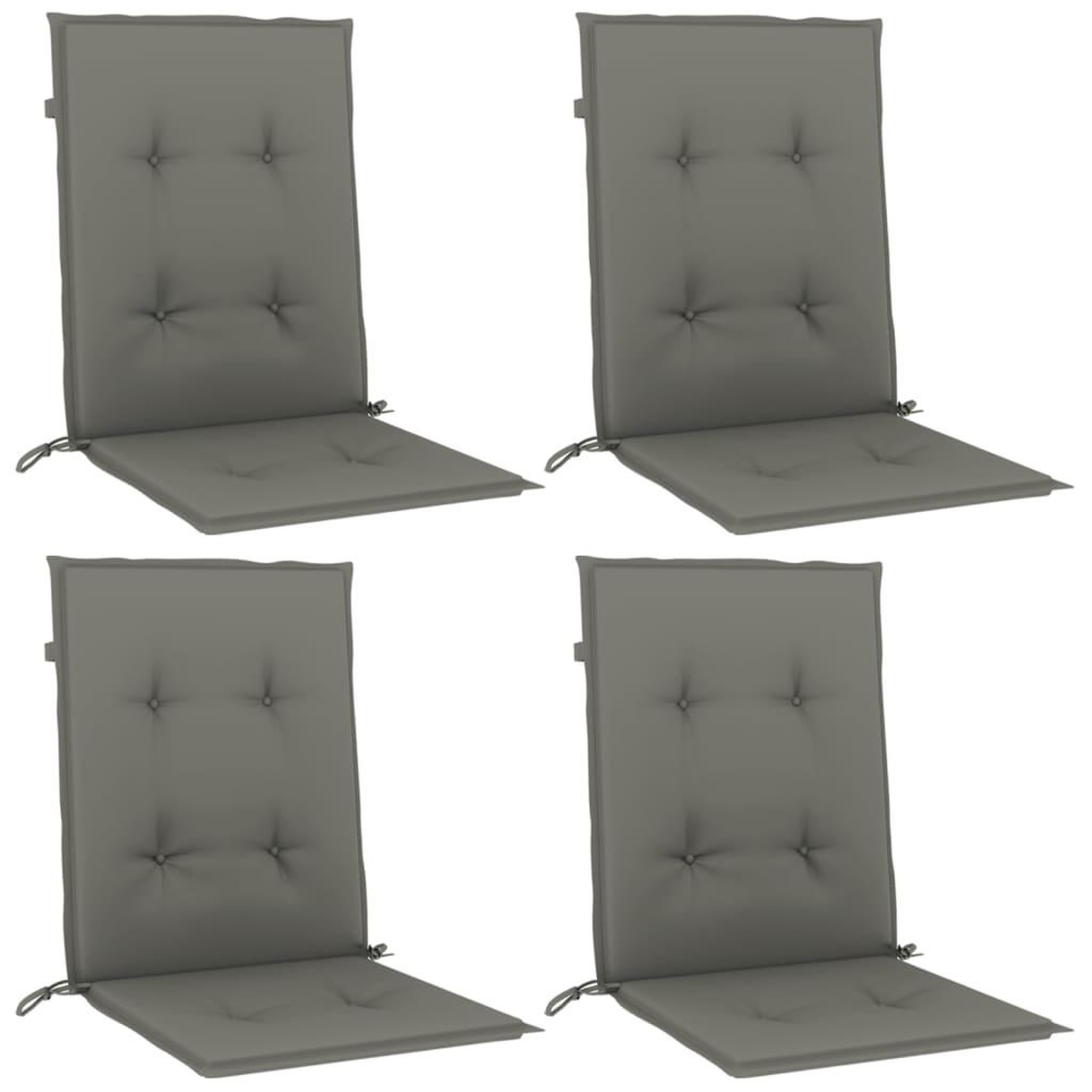 Voir la diapositive 3 : VIDAXL Coussins de chaise a dossier bas lot de 4 gris fonce melange