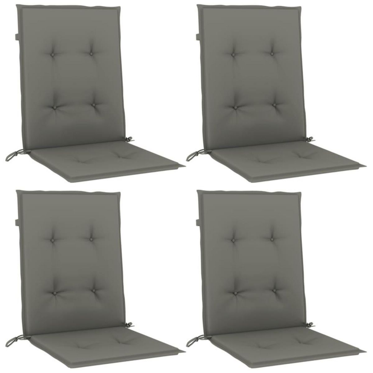 VIDAXL Coussins de chaise a dossier bas lot de 4 gris fonce melange