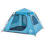 Voir la diapositive 4 : VIDAXL Tente de camping a dome 4 personnes bleu liberation rapide