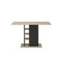 Voir la diapositive 2 : GAMI Table a manger rectangulaire avec rangement 1 porte - Decor chene et noir - L 120 x P 80 x H 75 cm - OXFORD
