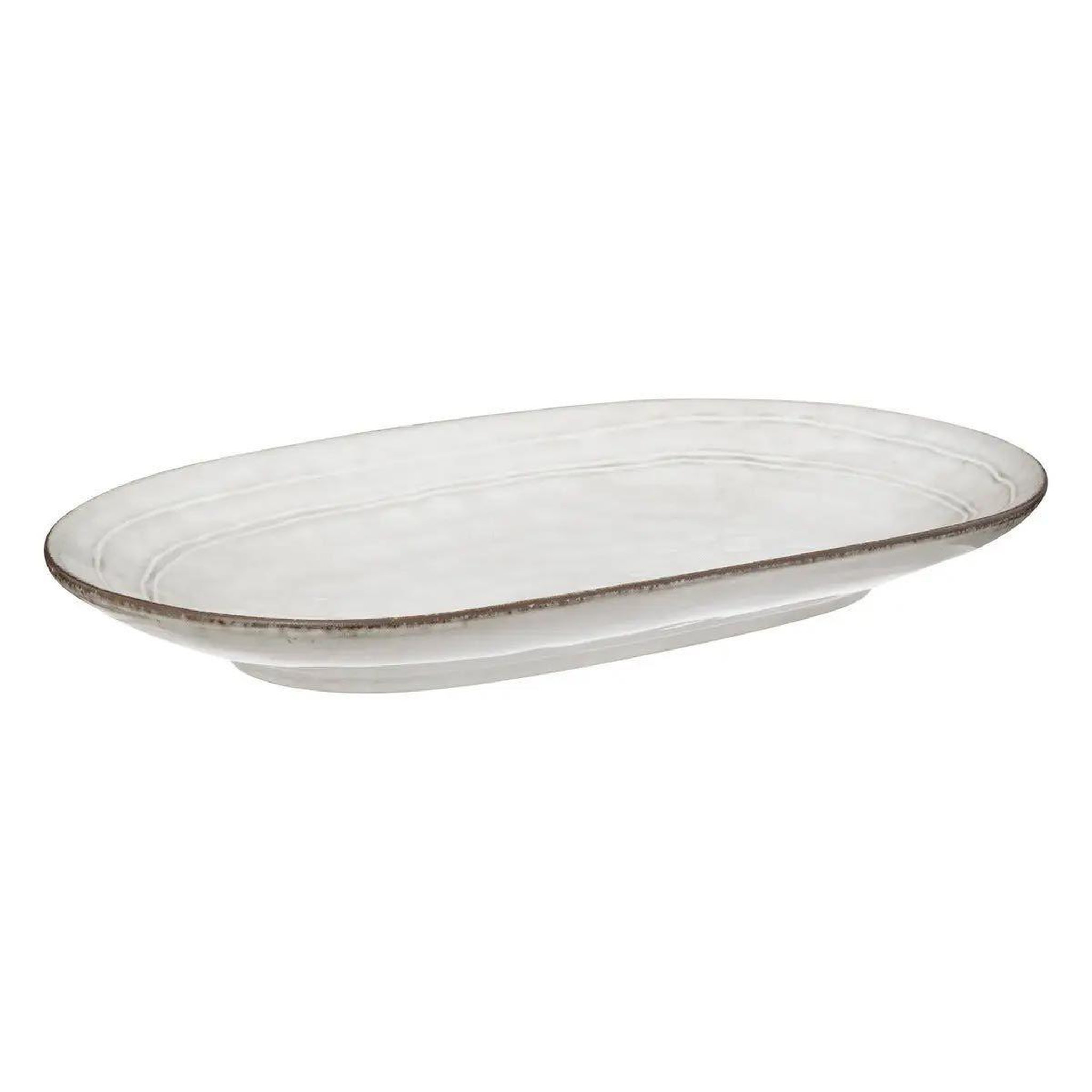 SECRET DE GOURMET Plat de présentation déco  flower  31cm gris