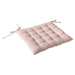 Paris Prix Galette de Chaise Piquée Uni  Panama  38x38cm Vieux Rose