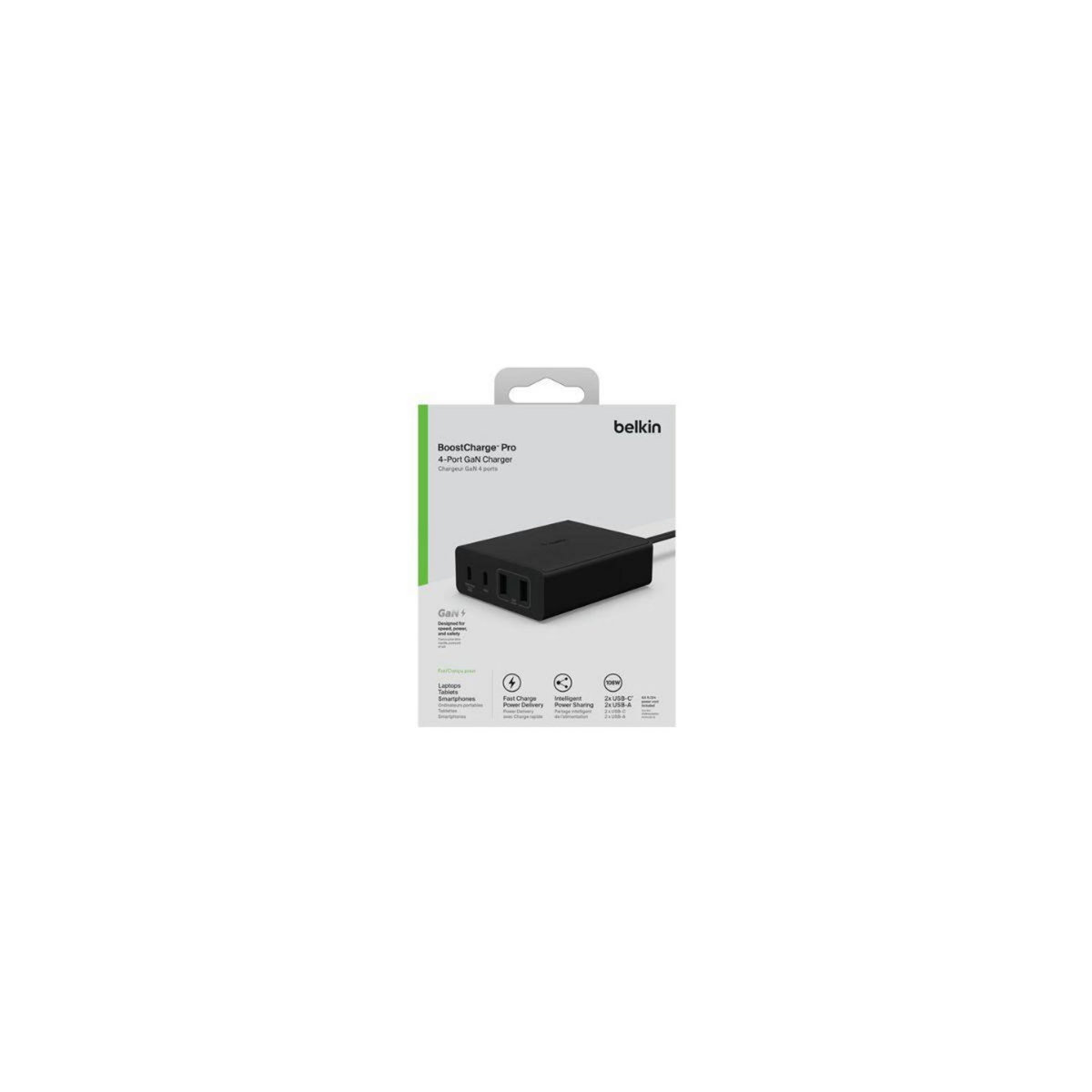 Belkin Chargeur 4 ports 2 USB-C 2 USB-A 108W Noir