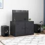 Voir la diapositive 1 : VIDAXL Meuble TV noir 67x39x44 cm acier