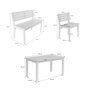 Voir la diapositive 4 : SWEEEK Table de jardin enfant bois d'acacia + 4 assises vert de gris - Caroline