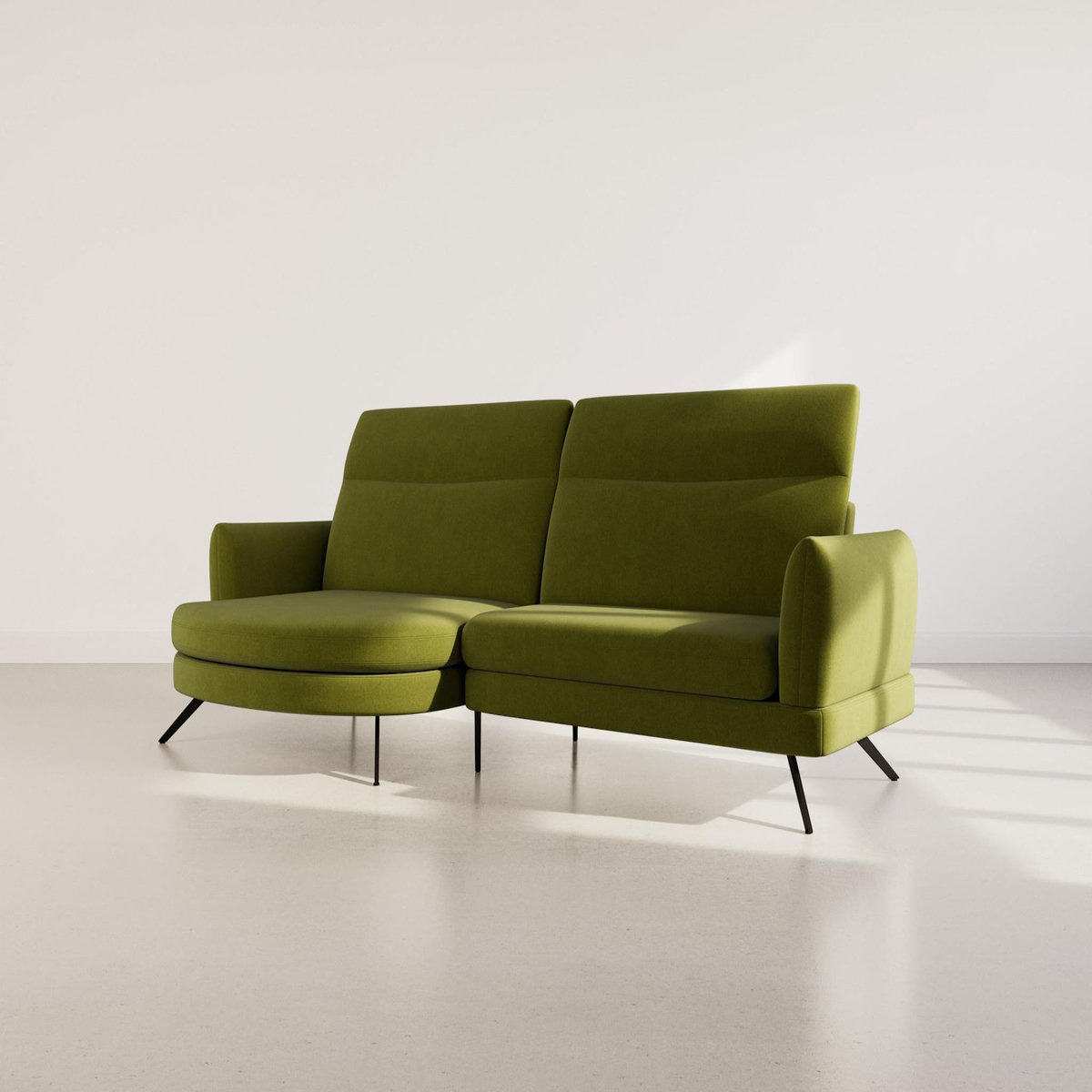 LISA DESIGN Terry - canapé d'angle gauche 4 places avec têtières réglables en tissu texturé