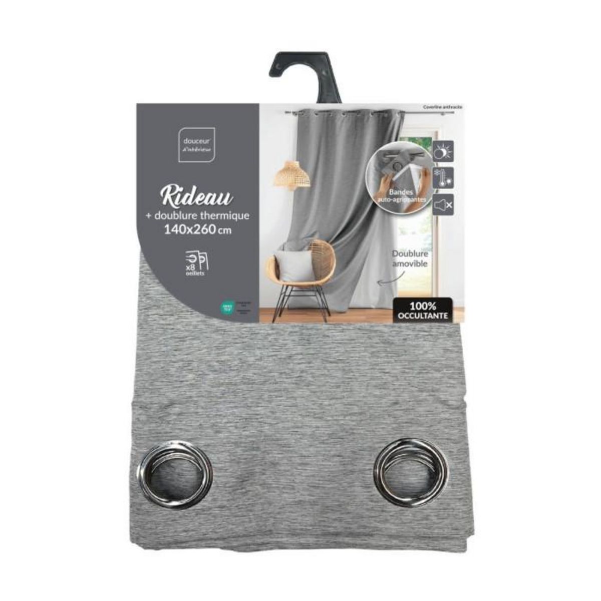 Paris Prix Rideau Occultant Thermique  Coverline  140x260cm Anthracite