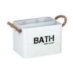 Wenko Boîte de rangement compartimentée salle de bain Gara - L. 19 x H. 12 cm. Coloris disponibles : Gris, Blanc