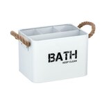 Wenko Boîte de rangement compartimentée salle de bain Gara - L. 19 x H. 12 cm. Coloris disponibles : Gris, Blanc
