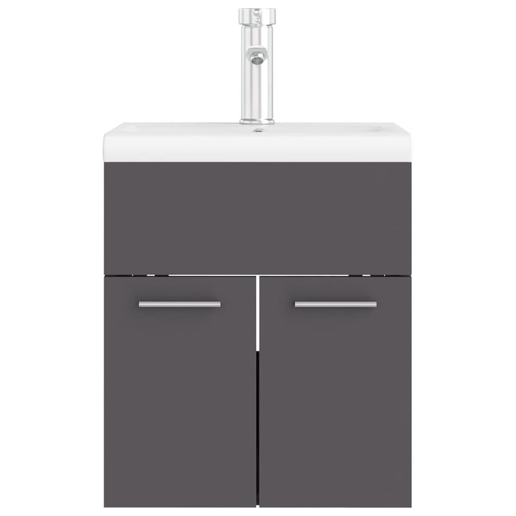 Voir la diapositive 5 : VIDAXL Armoire d'evier avec lavabo integre gris bois d'ingenierie