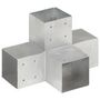 Voir la diapositive 2 : VIDAXL Connecteurs de poteau 4pcs Forme en X Metal galvanise 101x101mm