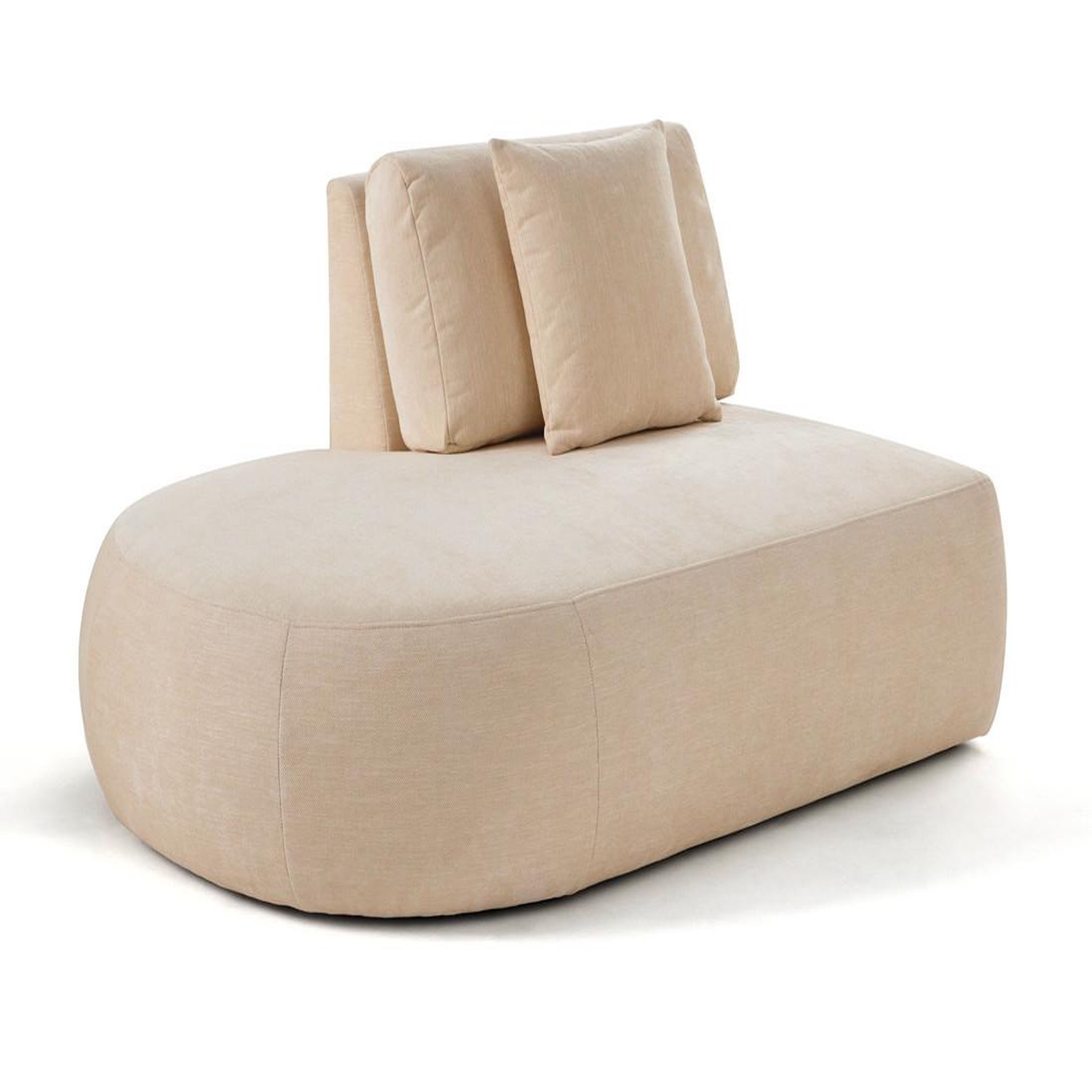 Voir la diapositive 3 : LISA DESIGN Santorini - module d'assise gauche - en tissu texturé