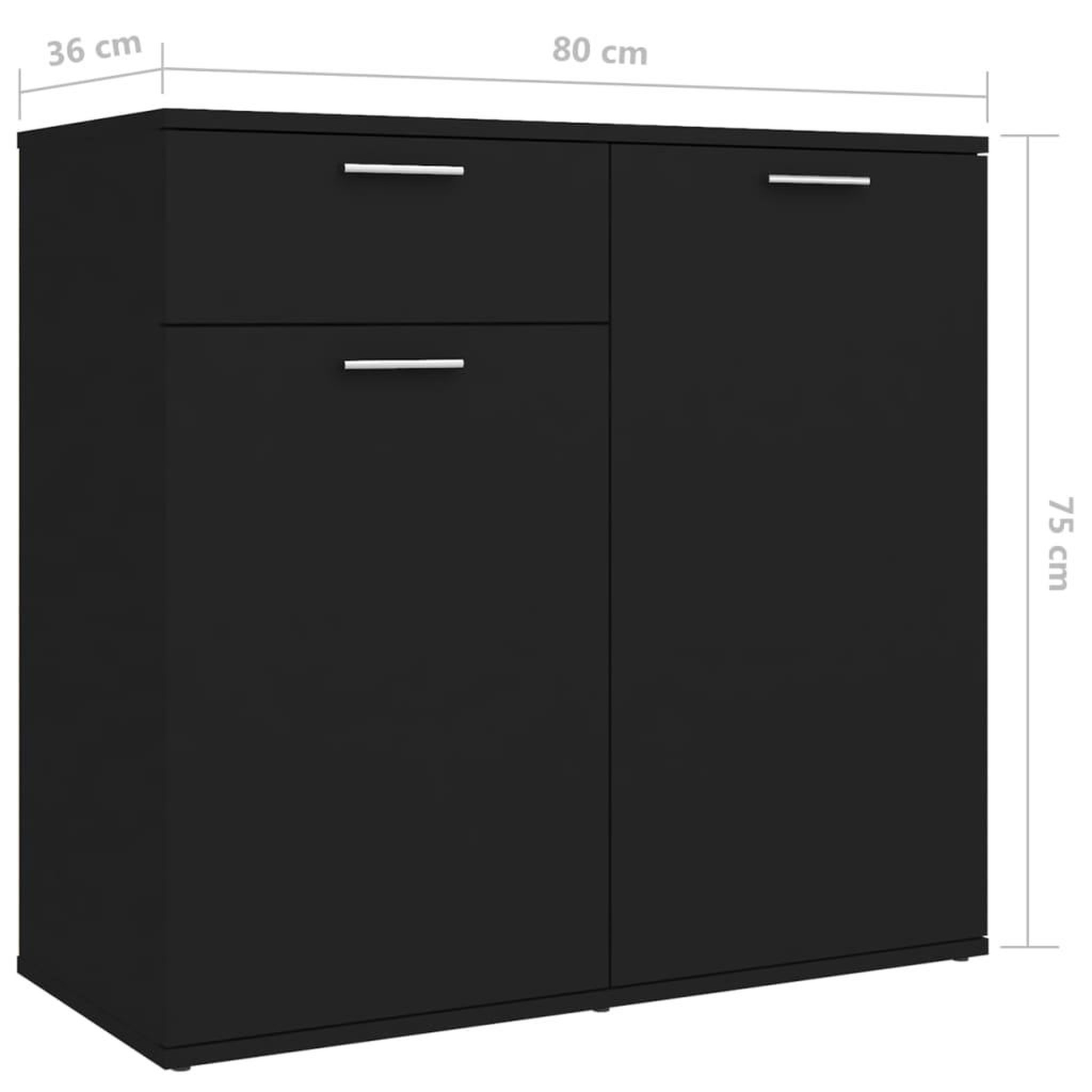 Voir la diapositive 6 : VIDAXL Buffet Noir 160x36x75 cm Bois d'ingenierie