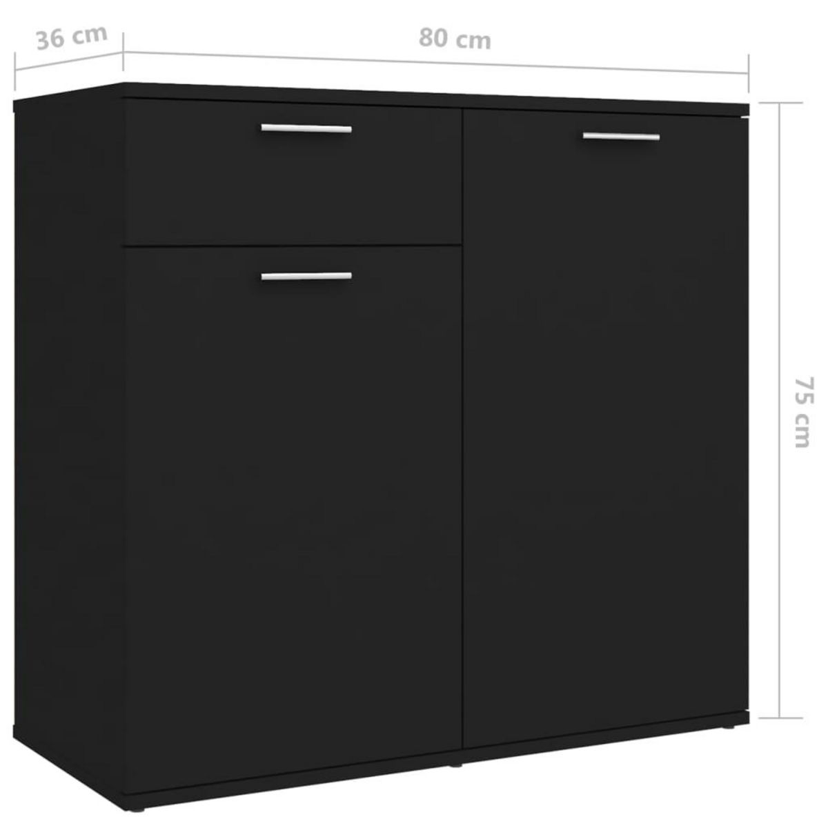 VIDAXL Buffet Noir 160x36x75 cm Bois d'ingenierie