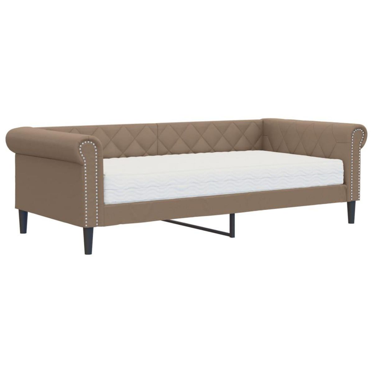 VIDAXL Lit de jour avec matelas cappuccino 90x200 cm similicuir