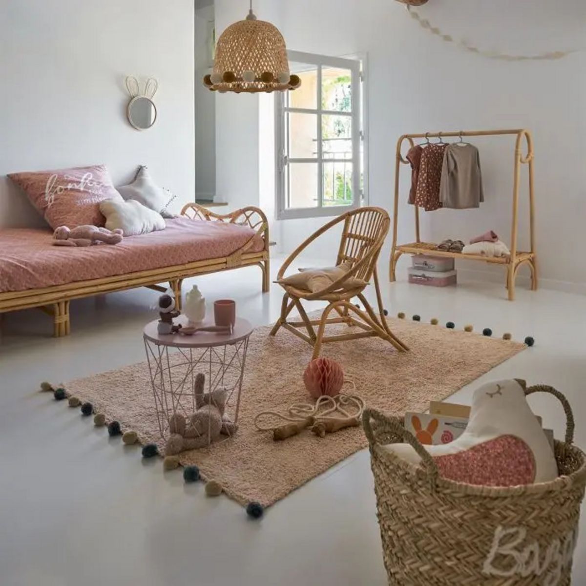 Fauteuil enfant rotin naturel RAINBOW