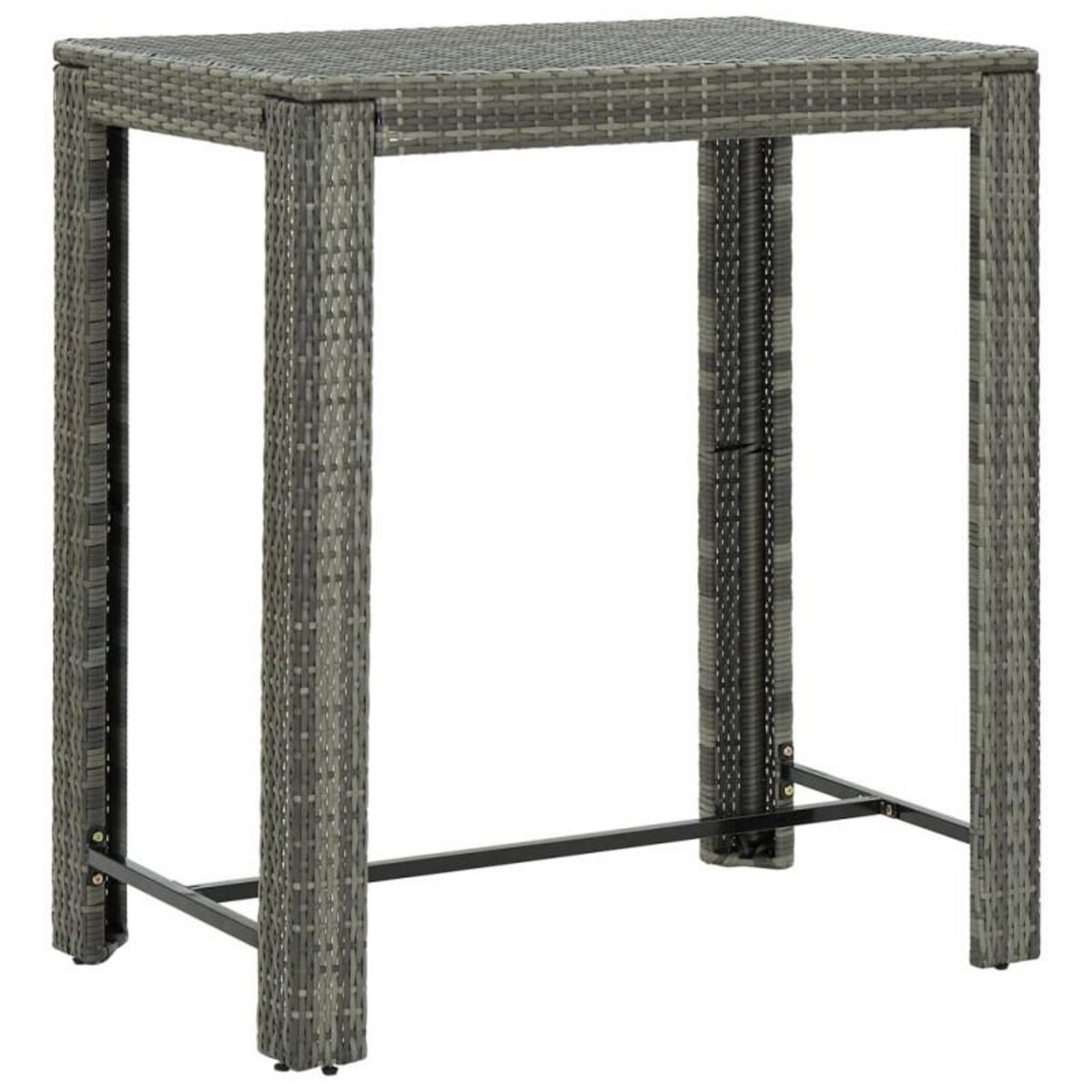 VIDAXL Table de bar de jardin Gris 100x60,5x110,5 cm Résine tressée