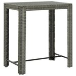 VIDAXL Table de bar de jardin Gris 100x60,5x110,5 cm Résine tressée