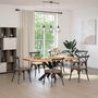 Voir la diapositive 2 : VIDAXL Pied de table a manger forme d'araignee noir 120x68x(72-73) cm