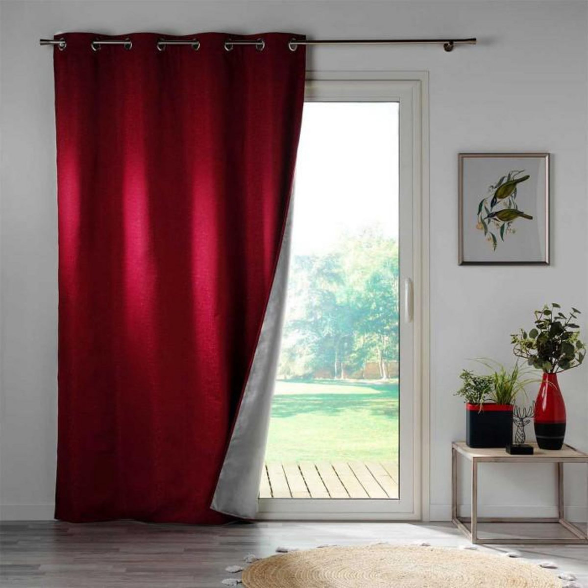 Paris Prix Rideau Occultant  Darko  140x260cm Bordeaux