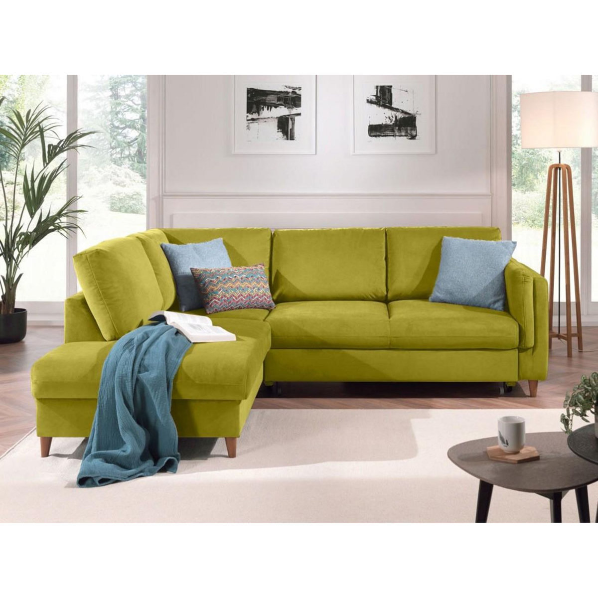 LISA DESIGN Brooke - canapé d'angle gauche - convertible - 5 places - en velours