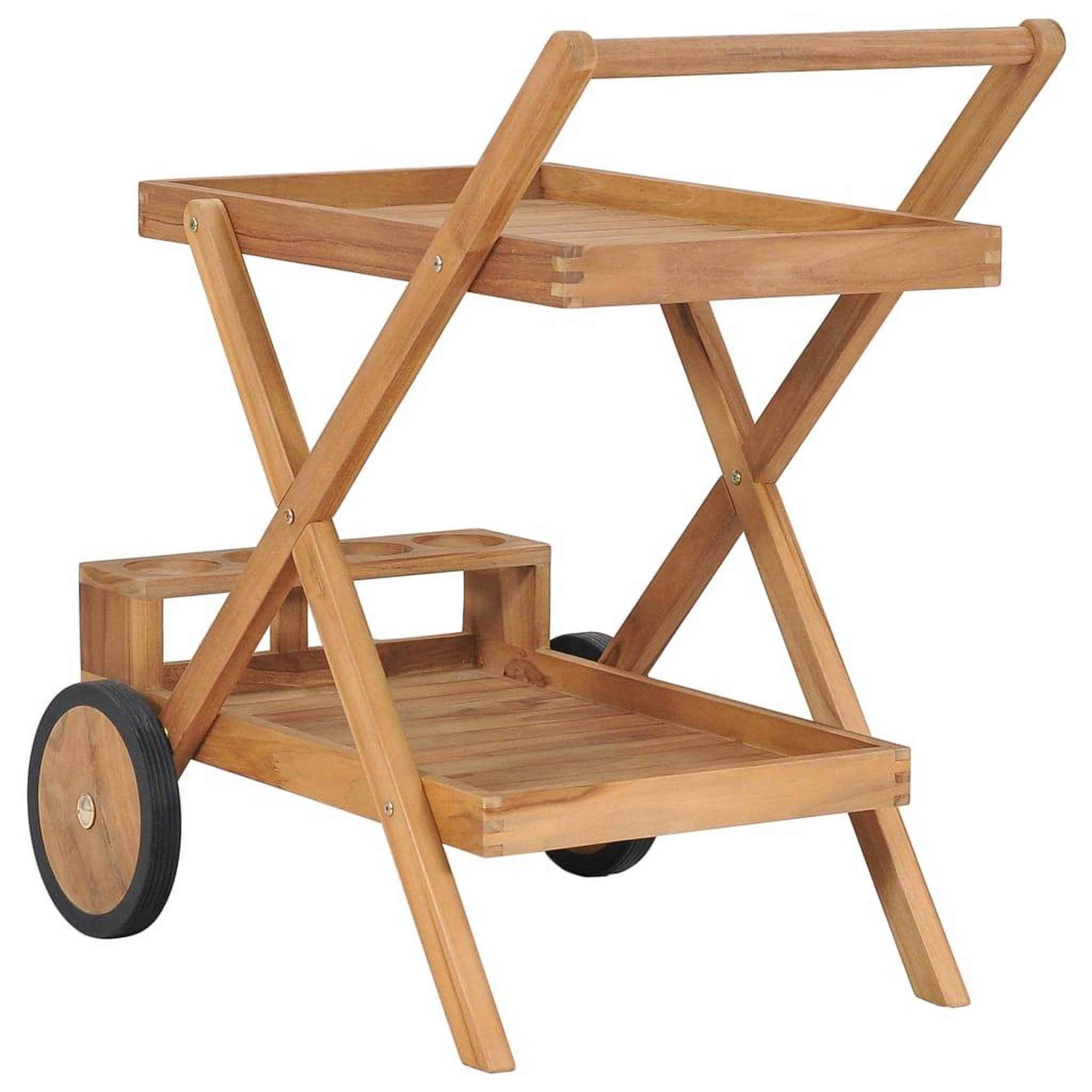 Voir la diapositive 4 : VIDAXL Chariot a the bois de teck solide