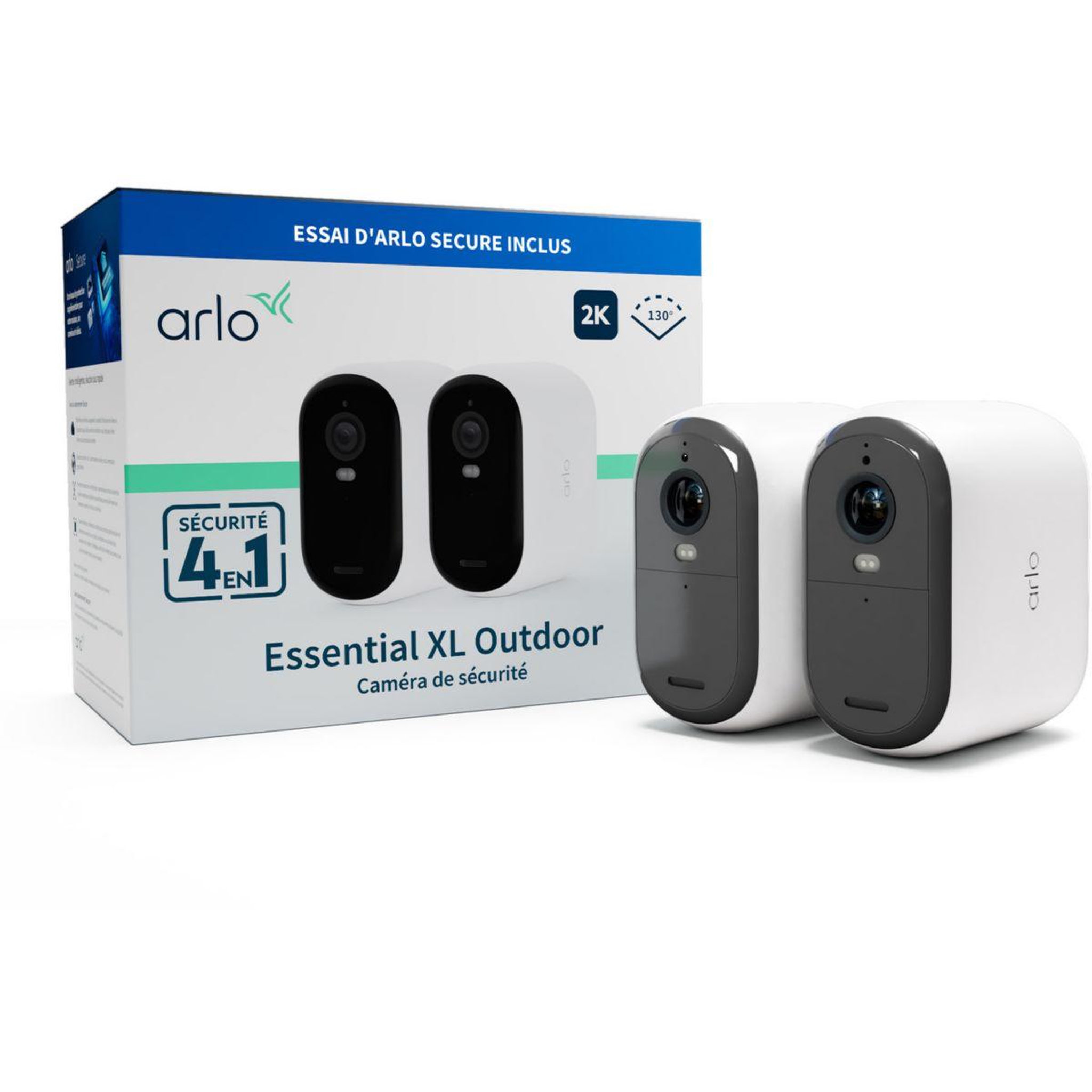 Voir la diapositive 3 : ARLO Caméra de surveillance 2 caméras XL Essential 2K