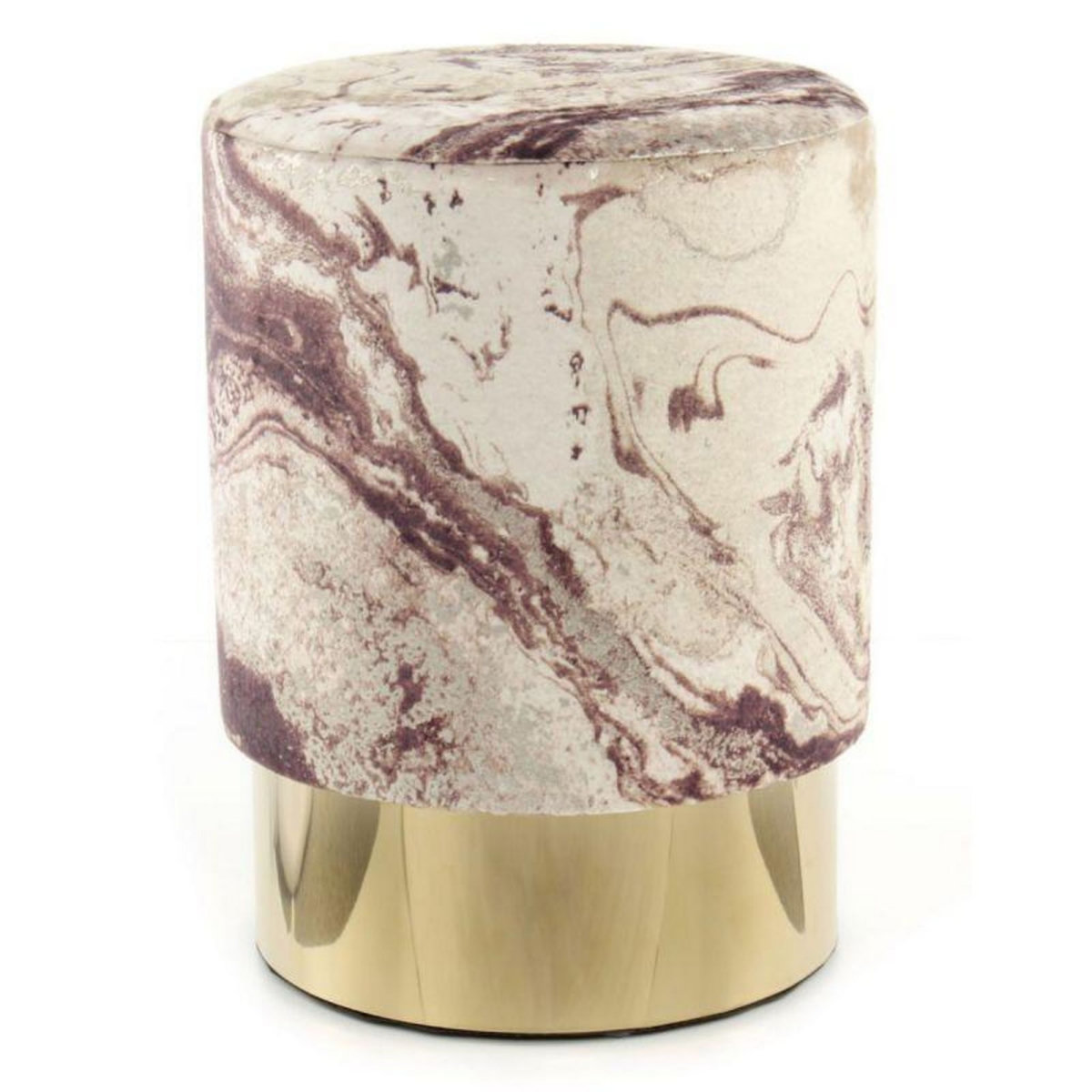 Paris Prix Pouf Design Marbré  Gipsy  46cm Bronze