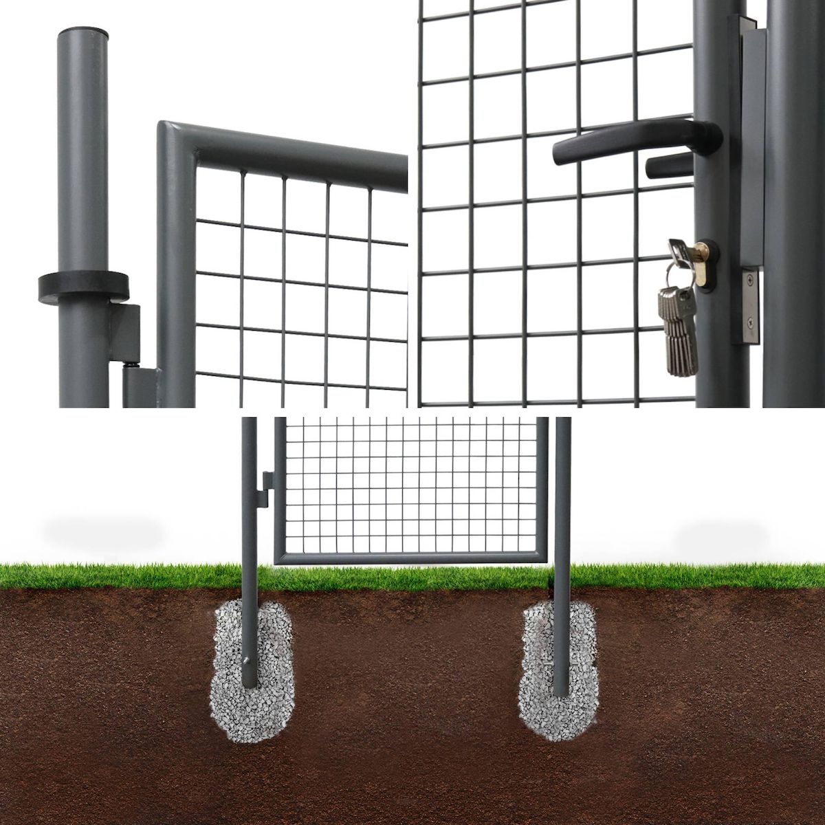 SWEEEK Portillon de jardin en métal, 150x87cm