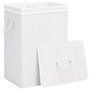 Voir la diapositive 3 : VIDAXL Panier a linge avec 2 sections bambou blanc 72 L